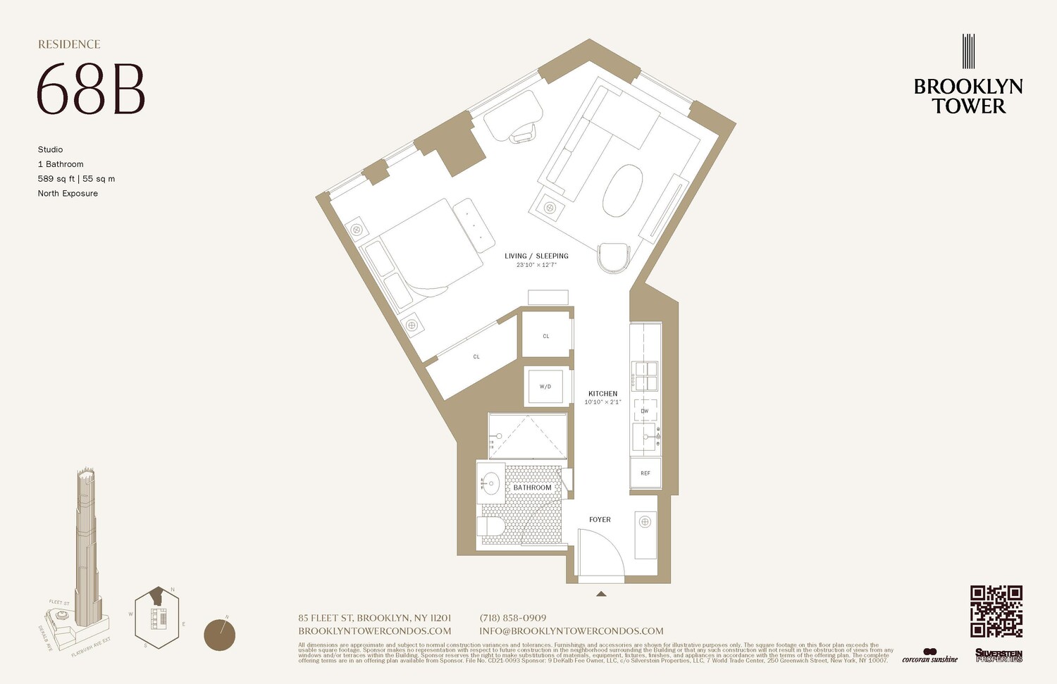 85 FLEET Street #68B, Downtown Brooklyn, Brooklyn, NY 11201 - Property photo 2 of 21