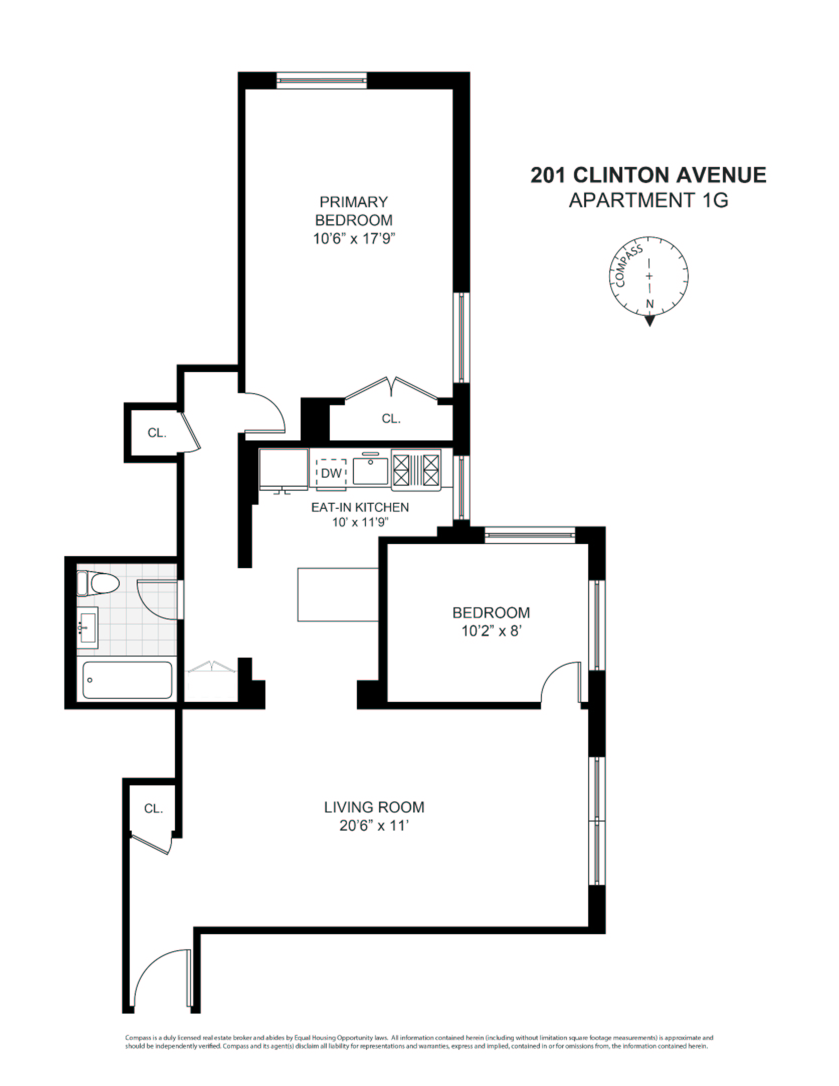 201 Clinton Avenue #1G, Clinton Hill, Brooklyn, NY 11205 - Property photo 2 of 9