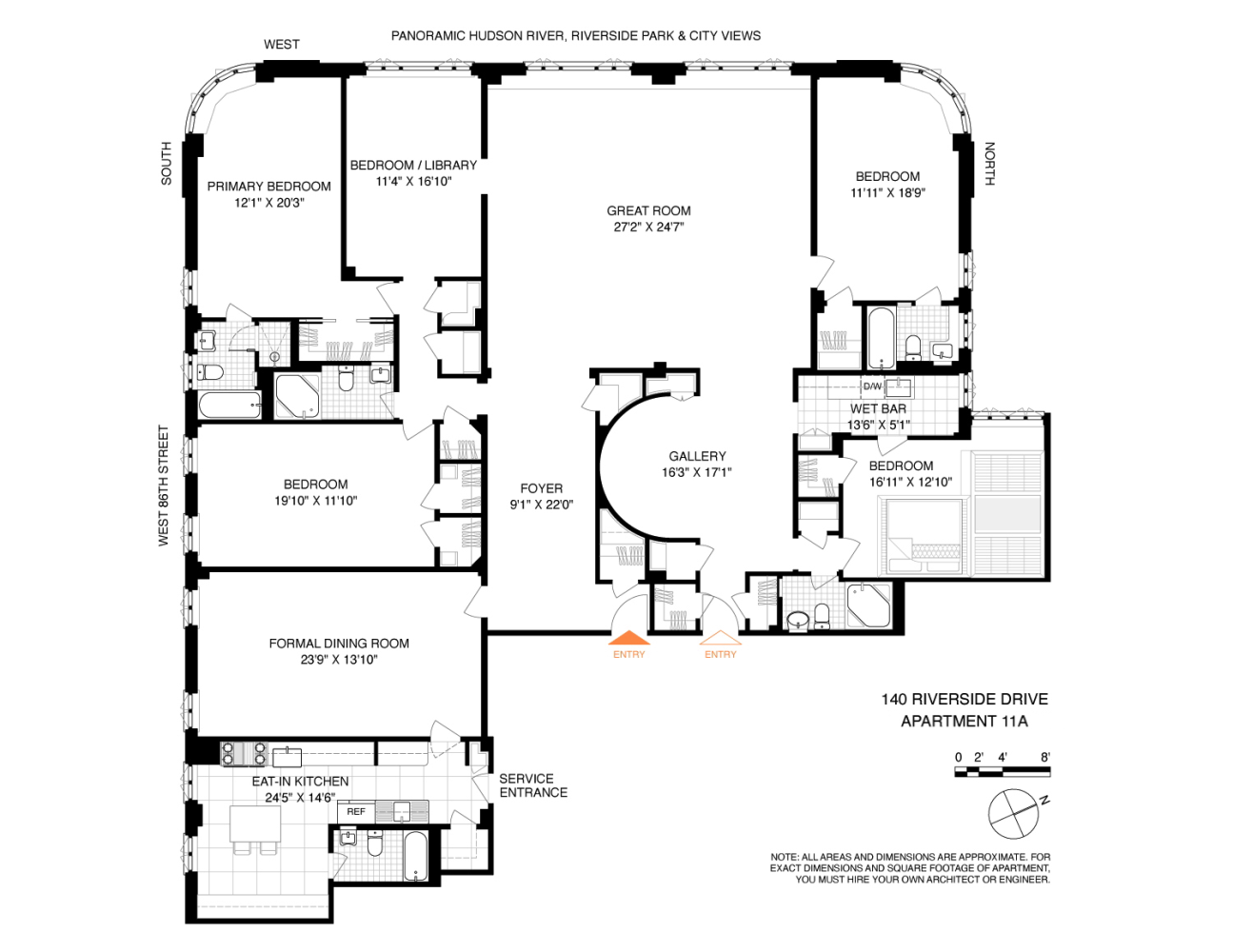 140 RIVERSIDE Drive #11A, Upper West Side, Manhattan, NY 10024 - Property photo 3 of 13